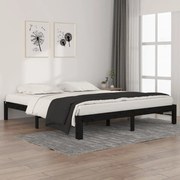 Estrutura de cama super king 180x200 cm madeira maciça preto