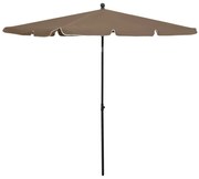 Guarda-sol de jardim c/ mastro 210x140 cm cinzento-acastanhado