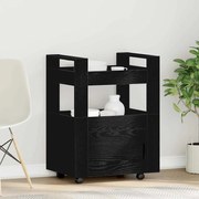 vidaXL Carrinho de Cozinha Carvalho preto 60 x 45 x 80 cm