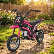 Mota eletrica bateria 350W para Crianças RZ56 MAX Rodas Ar, Couro ecológico Rosa