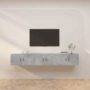 vidaXL Móveis de TV de parede 3 pcs 80x34,5x40 cm cinzento cimento