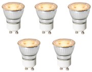 Conjunto de 5 lâmpadas LED GU10 reguláveis 35mm 4W 200 lm 2200K