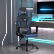 Cadeira de gaming couro artificial preto e azul