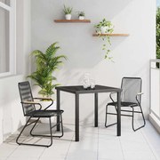 vidaXL Conjunto de Jantar de Jardim com 3 Peças em Rattan PVC Preto
