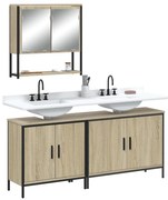 vidaXL 3 pcs conj. móveis casa banho derivados madeira carvalho sonoma
