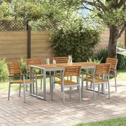 vidaXL Conjunto de Jantar de Jardim 7 Peças em Madeira Sólida de Acácia e Metal