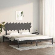 Estrutura de cama super king 180x200 cm cinzento madeira maciça