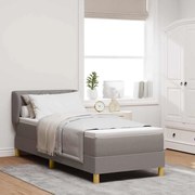 vidaXL Cama Box com colchão Cinzento-acastanhado 80 x 200 cm tecido