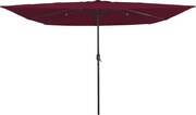 vidaXL Guarda-sol de Jardim Vermelho Bordeaux 295 x 295 x 245 cm