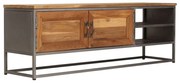 vidaXL Móvel de TV em teca reciclada e aço 120x30x40 cm