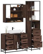 vidaXL 3 pcs conj. móveis WC derivados madeira cor carvalho castanho