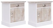 vidaXL Mesas de cabeceira 38x28x45 cm 2 pcs madeira de paulownia