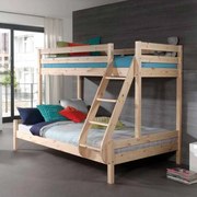 Beliche com Cama Casal PINO MARTIN FAMILY BED (90 x 200 Cm) + (140 x 200 cm) + estrado Natural