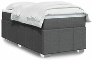 vidaXL Cama com molas/colchão 100x200 cm tecido cinza-escuro
