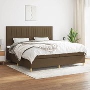 vidaXL Cama com molas/colchão 200x200 cm tecido castanho-escuro