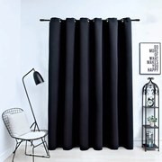 Cortina blackout com argolas em metal 290x245 cm preto