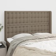 vidaXL Cabeceira cama abas tecido 147x16x118/128 cm cinza-acastanhado
