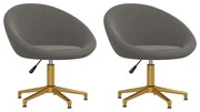 Cadeiras de jantar 2 pcs veludo cinzento-escuro