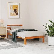 Cama sem colchão 100x200 cm pinho maciço castanho-mel
