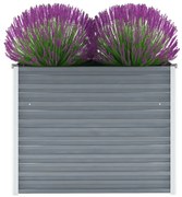 vidaXL Canteiro elevado de jardim aço galvanizado 100x40x77cm cinzento