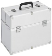 vidaXL Caixa de maquilhagem 38x23x34 cm alumínio prateado