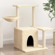 vidaXL Árvore para gatos c/ postes arranhadores sisal 83 cm cor creme