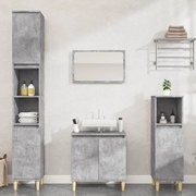 vidaXL 3 pcs conj. móveis casa banho derivados madeira cinza cimento