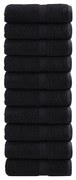 vidaXL Toalhas de bidé premium SOLUND 10 pcs 30x50 cm 600 gsm preto