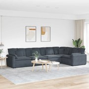 vidaXL Sofá modular com almofadas veludo cinzento-escuro