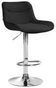 Banco alto em tecido com estrutura prateada 85-106 x 49 x 51 cm preto