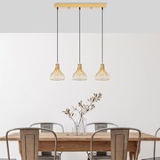 Chandelier Telyildo – Dourado Brilhante – 70 x 20 x 117 cm