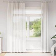 vidaXL Cortinas de voile com bolsos para varão 2 pcs branco