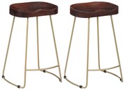 vidaXL Bancos de bar Gavin 2 pcs madeira mangueira maciça