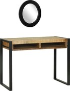 vidaXL Mesa de vestir com espelho Castanho Madeira de mangueira maciça