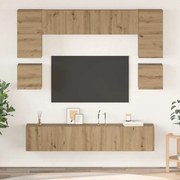 vidaXL Conjunto de móvel de TV com prateleira 8 pcs carvalho artisiano