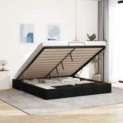 vidaXL Estrutura de cama otomana sem colchão 180x200 cm tecido preto