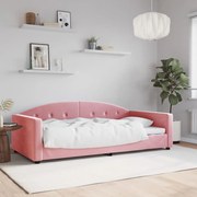 vidaXL Sofá-cama 100x200 cm veludo rosa