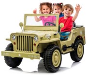 JIPE INFANTIL COMMANDER CARRO ELÉTRICO INFANTIL 12V 3 LUGARES CASTANHO