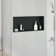 vidaXL Nichos de Chuveiro Preto 75 x 30 x 9,5 cm Aço inoxidável