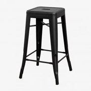 Pack De 2 Bancos Altos Empilháveis Em Aço Lix Preto Mate & ↑65 Cm - Sklum