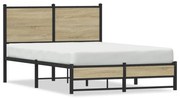 Estrutura de cama sem colchão 120x190 cm metal carvalho sonoma