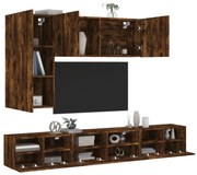 vidaXL 5 pcs móveis de parede p/ TV derivados madeira carvalho fumado
