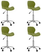 Cadeiras de jantar giratórias 4 pcs veludo verde-claro