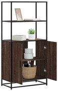 vidaXL Armário alto 68x35x139 cm madeira e metal carvalho castanho