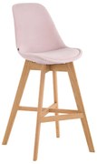 Banco de bar Cannes em veludo e com estrutura de Cor Natural 48 x 112 x 56 cm Rosa