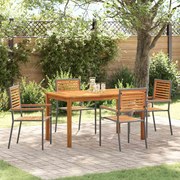 vidaXL Conjunto de Jantar de Jardim 5 Peças 5 pcs Cinzeto