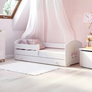 Cama infantil LUK 160x80 com gaveta - unicórnio - colchão e estrado incluído
