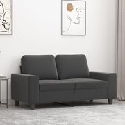 vidaXL Sofá de 2 lugares 120 cm tecido de microfibra cinzento-escuro