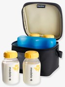Cooler bag – Compartimento e bloco de refriferação + 4 biberões Medela preto
