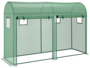 Outsunny Estufa Jardim Tipo Túnel com 4 janelas e 2 portas para  Plantas  de PE de aço 300x100x200 cm Verde | Aosom Portugal